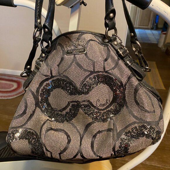 Coach Madison Sequin Op Art Sophia Satchel handbag/purse - Picture 7 of 8